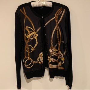 Ralph Lauren black sweater gold chain detailing